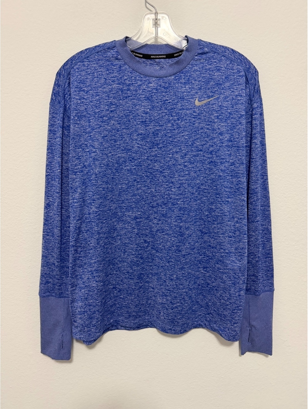Nike Dri-Fit Crew Neck Long Sleeve Blue Tone Running Shirt Women's Size L